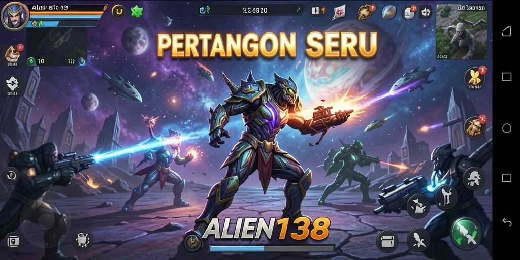 Screenshot gameplay ALIEN138 dengan aksi pertarungan seru.