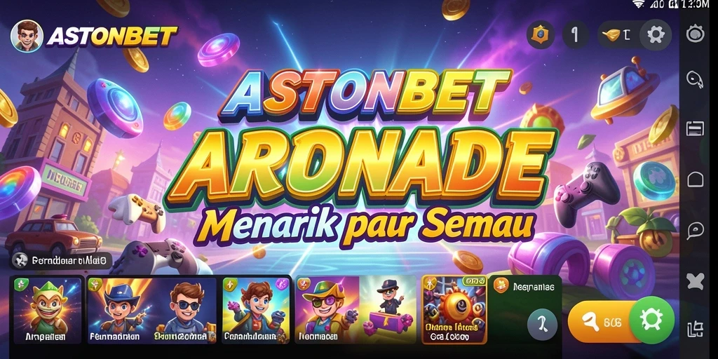 Screenshot ASTONBET menampilkan aksi seru dalam permainan Arcade.