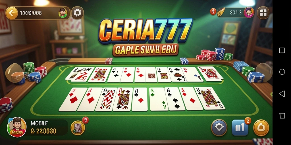 Tampilan gameplay Gaple yang seru dan interaktif di CERIA777.