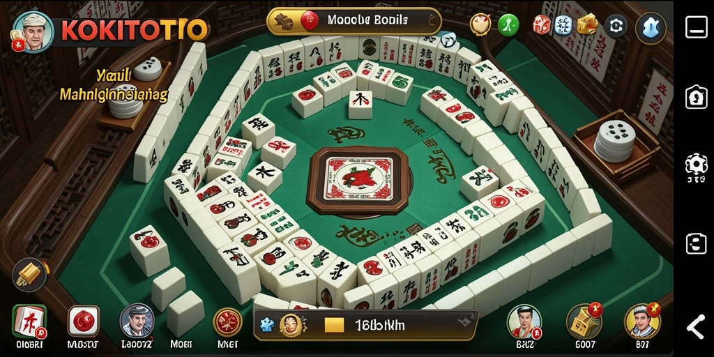 Screenshot gameplay KOKITOTO yang menunjukkan momen seru dalam Mahjong.