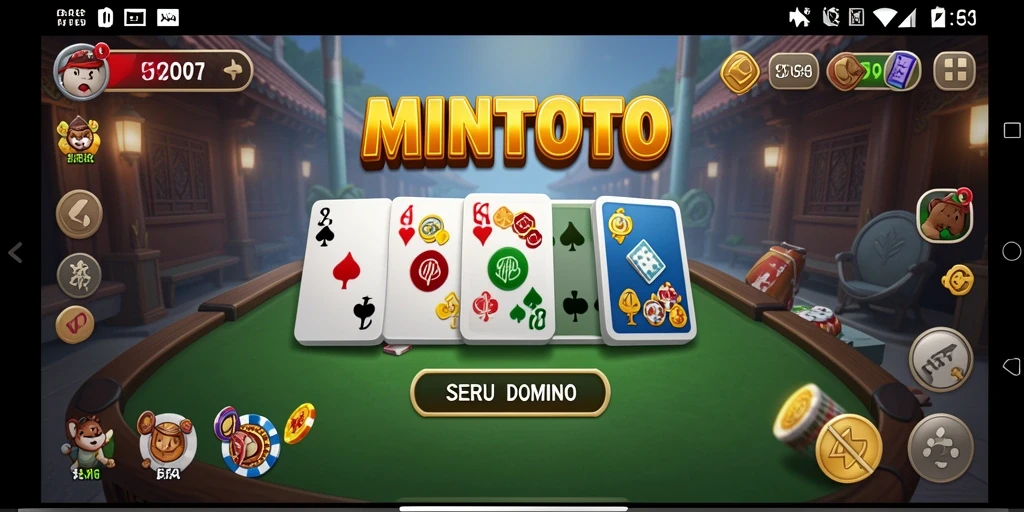Screenshot gameplay MINTOTO yang menarik dengan suasana permainan domino.