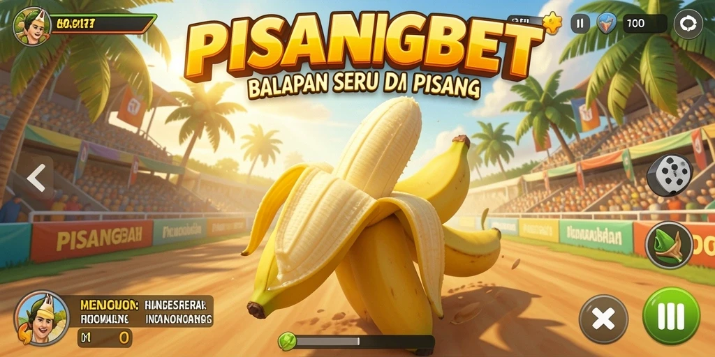 Tampilan gameplay seru PISANGBET dengan karakter Pisang yang unik.