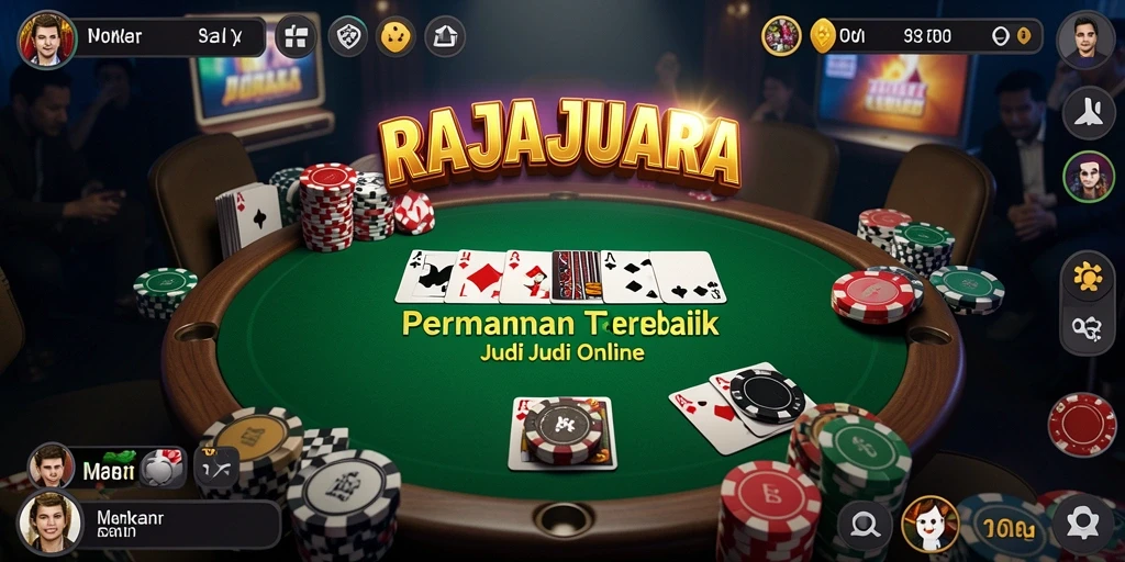 Tampilan gameplay Poker yang mendebarkan di RAJAJUARA.