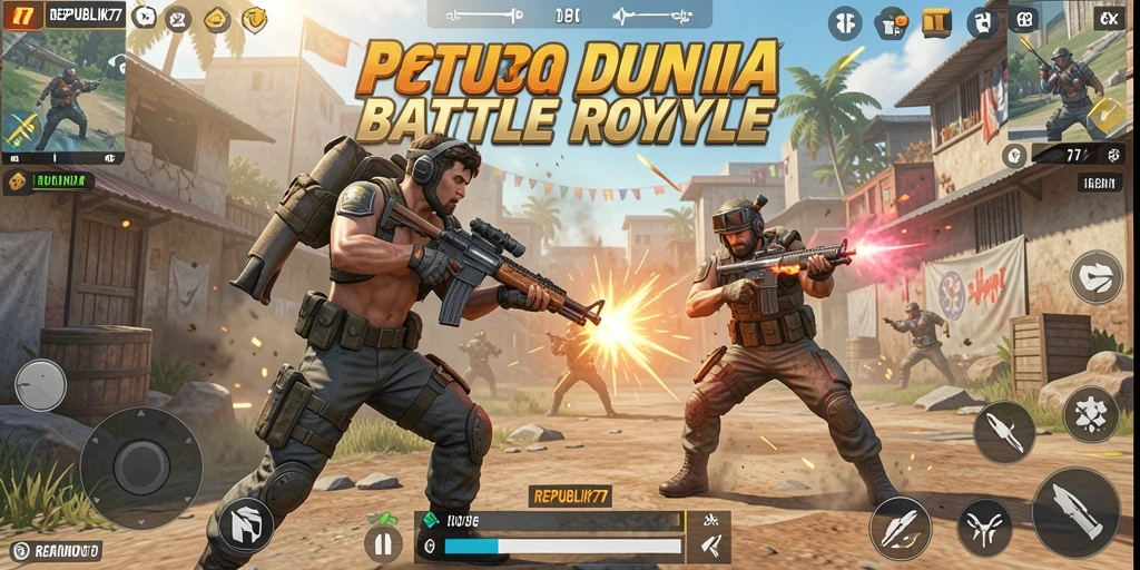 Gameplay seru di arena pertempuran REPUBLIK77.