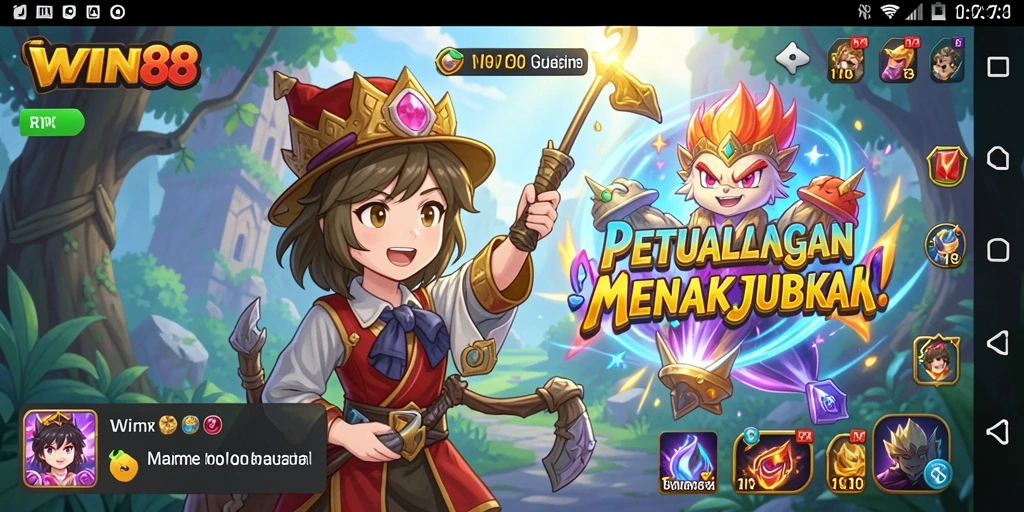 Screenshot gameplay WIN88 menampilkan aksi seru karakter Anime.